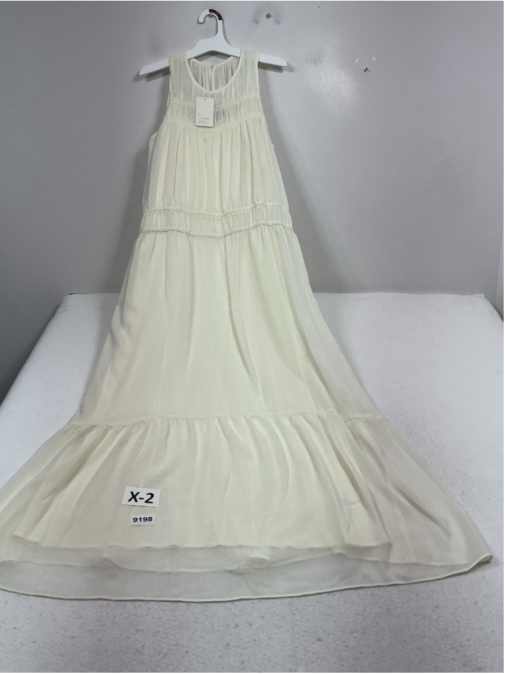 Womans NWT A New Day Pullover Boho Sleeveless Maxi Dress Size XS Lined Cream